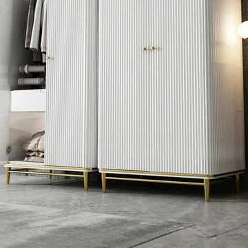 78.7" Modern Light Luxurious Style Wardrobe with Multi-storage in White